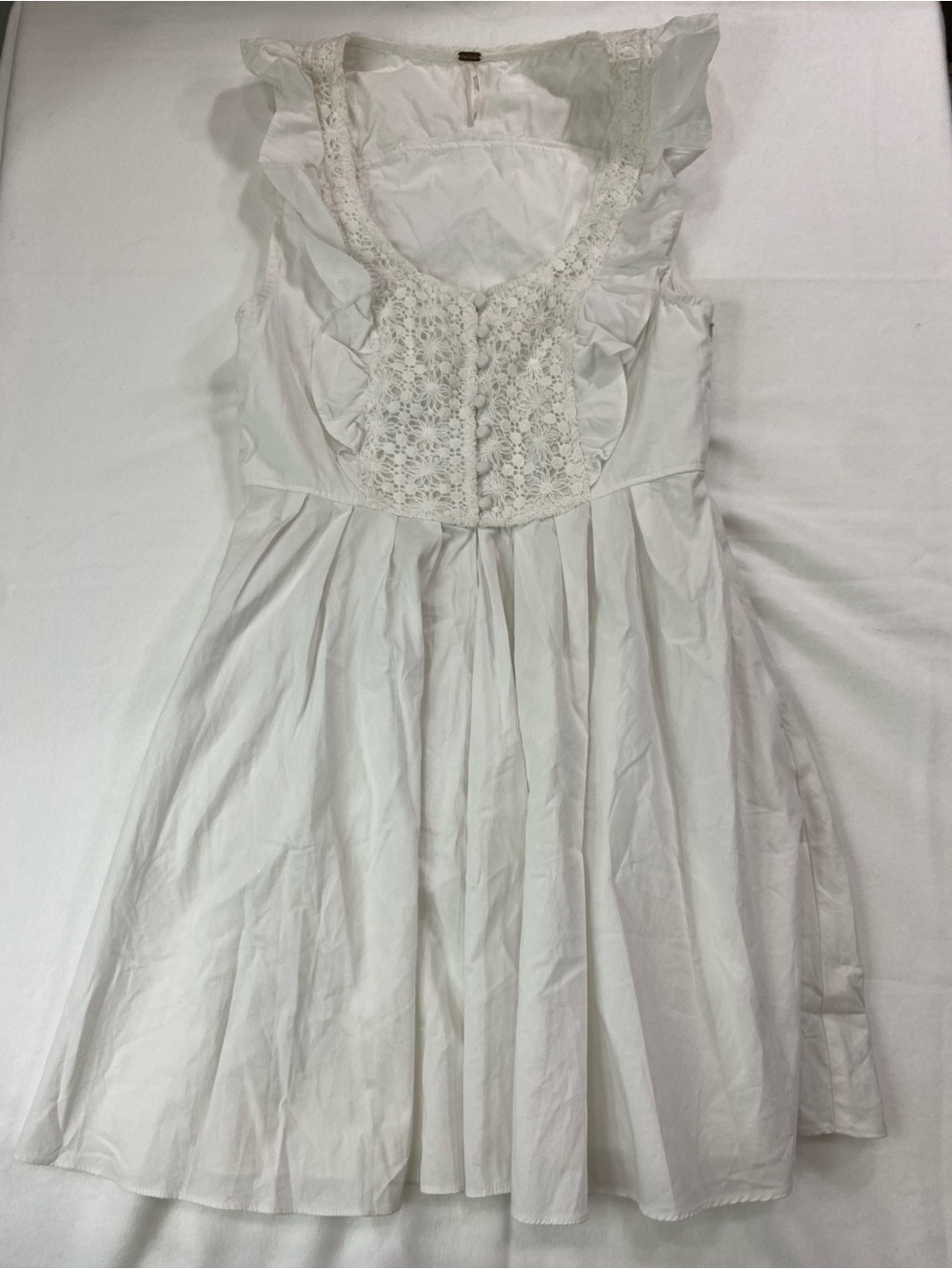 Free People White Lace-Front Midi Dress